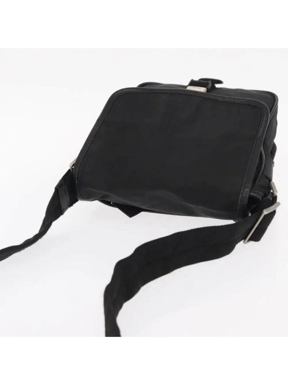 Authentic PRADA Shoulder Bag Nylon Black Silver - Picture 13 of 16